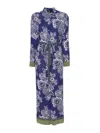 Etro Printed Shirt Midi Dress In Blue