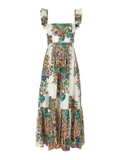 Etro Floral Print Maxi Dress In Multicolour
