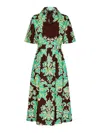 Etro Venus-print Cotton Shirtdress In Brown
