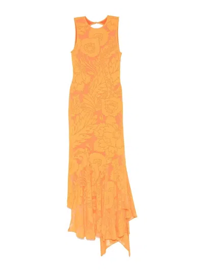 Etro Vestido Midi - Naranja