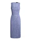 Etro , Etuikleid Mit Paisley-makramee-spitze, Damen, Violett, Grösse 46 In Blue