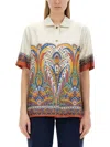 Etro Silk Shirt With Collared Neck And Print In Multicolor