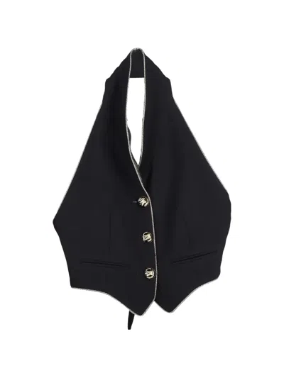 Pre-owned Etro Vintage Button-up Vest In Black