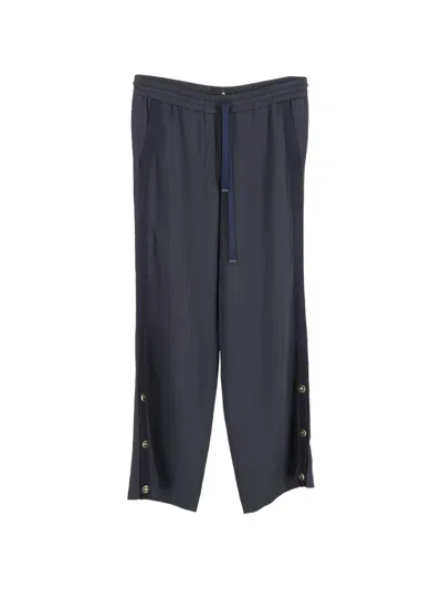 Pre-owned Etro Vintage Drawstring Detail Trousers In Blue
