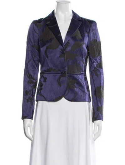 Pre-owned Etro Vintage Floral Print Blazer In Blue