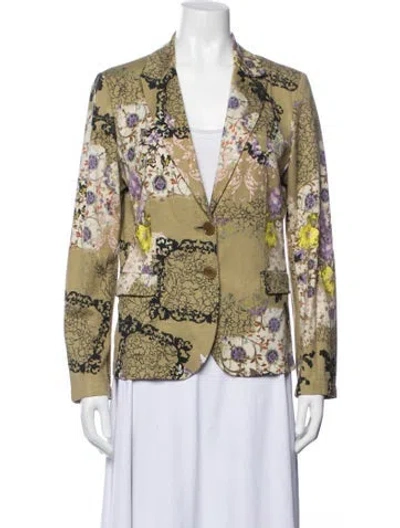 Pre-owned Etro Vintage Floral Print Blazer In Brown/purple