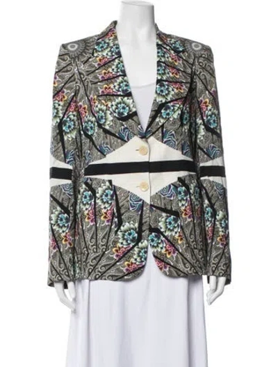 Pre-owned Etro Vintage Floral Print Blazer In Green