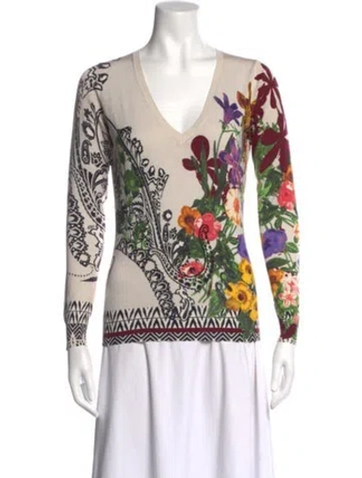 Pre-owned Etro Vintage Floral Print Sweater In Neutral