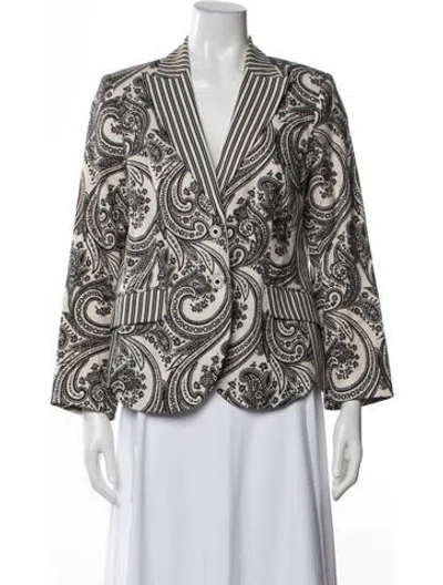 Pre-owned Etro Vintage Linen Blazer In Black