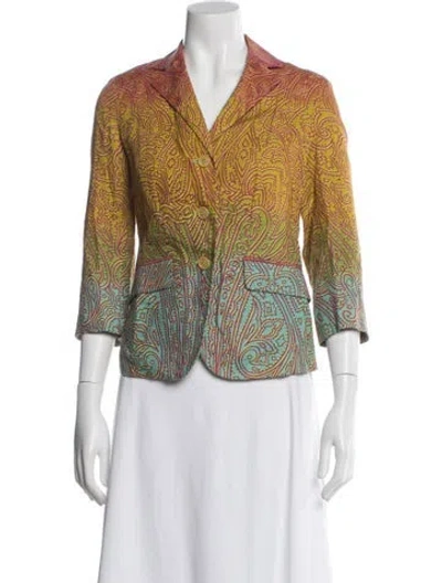Pre-owned Etro Vintage Linen Blazer In Purple