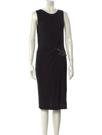 Pre-owned Etro Vintage Midi Length Dress In Black
