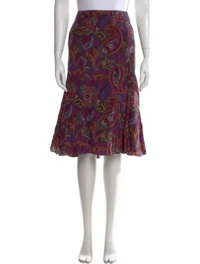 Pre-owned Etro Vintage Midi Length Skirt In Purple