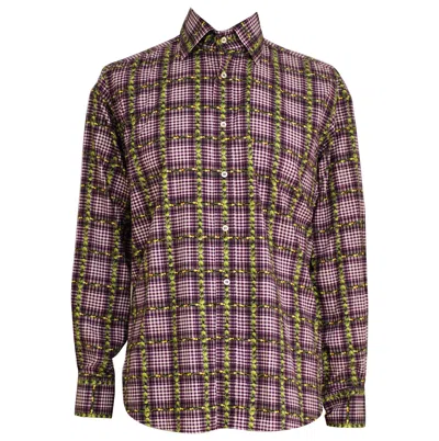 Pre-owned Etro Vintage Multicoloured Zucchini Shirt For Men, Size S, Italy In Black