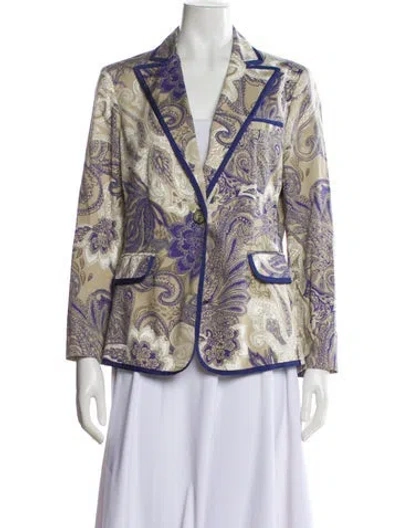 Pre-owned Etro Vintage Paisley Print Blazer In Neutral