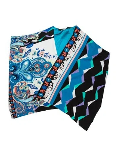 Pre-owned Etro Vintage Paisley Print Shawl In Blue