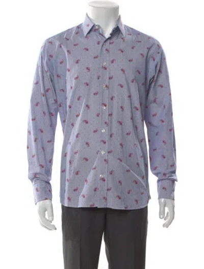 Pre-owned Etro Vintage Paisley Print Shirt In Blue