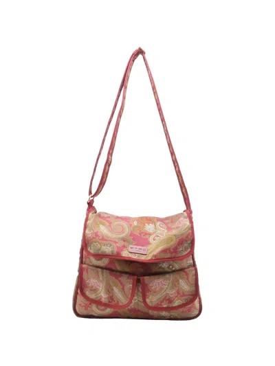 Pre-owned Etro Vintage Paisley-print Flap Crossbody Bag In Pink