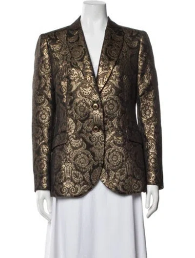 Pre-owned Etro Vintage Patterned Blazer In Gold