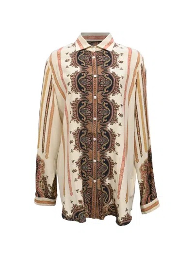 Pre-owned Etro Vintage Printed Button-down Shirt In Neutral