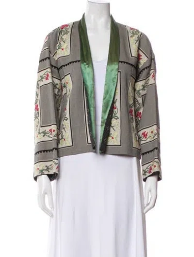 Pre-owned Etro Vintage Printed Jacket In Green