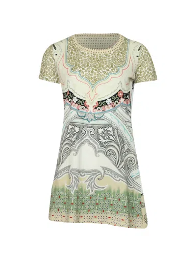 Pre-owned Etro Vintage Short-sleeve Print Dress In Neutral