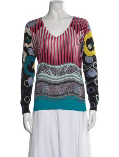 Pre-owned Etro Vintage Silk Sweater In Blue