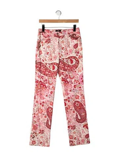 Pre-owned Etro Vintage Straight Leg Jeans In Multicolor