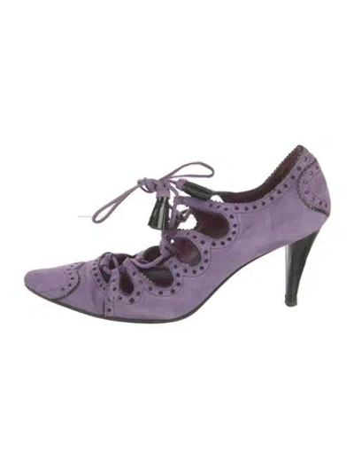 Pre-owned Etro Vintage Suede Pumps In Purple