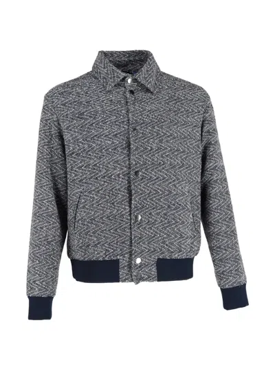 Pre-owned Etro Vintage Textured Bomber Jacket In Gray
