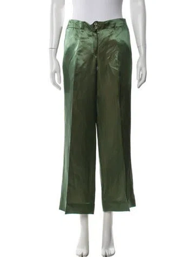 Pre-owned Etro Vintage Wide Leg Pants In Green/metallic