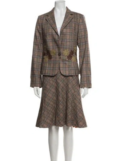 Pre-owned Etro Vintage Wool Pantsuit In Grey