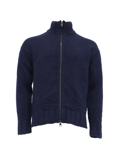 Pre-owned Etro Vintage Zip-up Knitted Cardigan In Blue