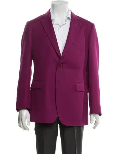 Pre-owned Etro Virgin Wool Blazer In Purple