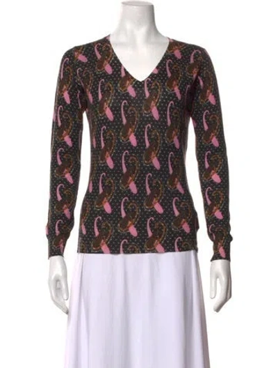 Pre-owned Etro Virgin Wool Paisley Print Sweater In Black
