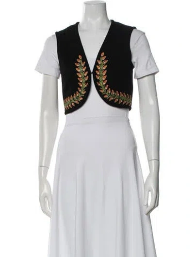 Pre-owned Etro Virgin Wool Patterned Vest In Black