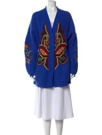 Pre-owned Etro Virgin Wool Printed Sweater In Blue