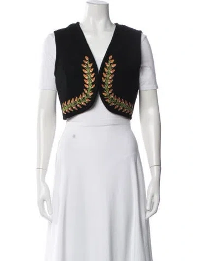Pre-owned Etro Virgin Wool Printed Vest In Black
