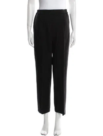 Pre-owned Etro Virgin Wool Straight Leg Pants In Black