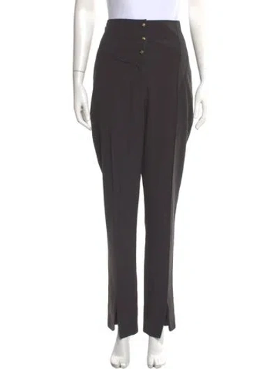 Pre-owned Etro Virgin Wool Straight Leg Pants In Gray