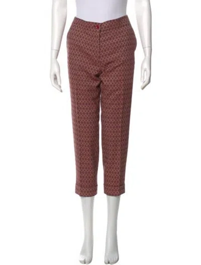 Pre-owned Etro Virgin Wool Straight Leg Pants In Pink