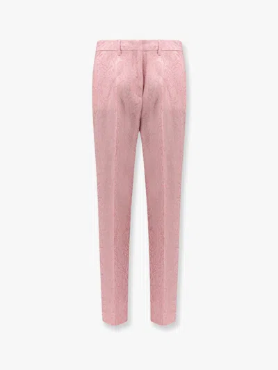 Etro Viscose And Silk Trouser With Floral Motif
