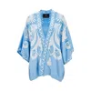 Etro Paisley Print Casual Kimono Top In Blue