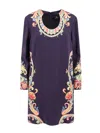 Etro Women Viscose Dress With Iconic Multicolor Print