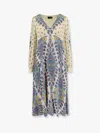 Etro Paisley Print V-neck Midi Dress