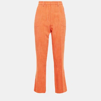 Pre-owned Etro Viscose Flared Pants 42 In Orange