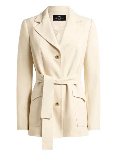 Etro Viscose Jacket In Neutral