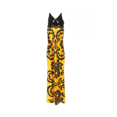Etro Viscose Jersey Long Dress In Multicolor