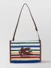 Etro Viscose Pouch With Stripes And Top Handle