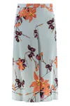Etro Floral-print Midi Skirt In Blue