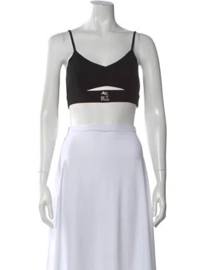 Pre-owned Etro V-neck Sleeveless Sports Bra In Black